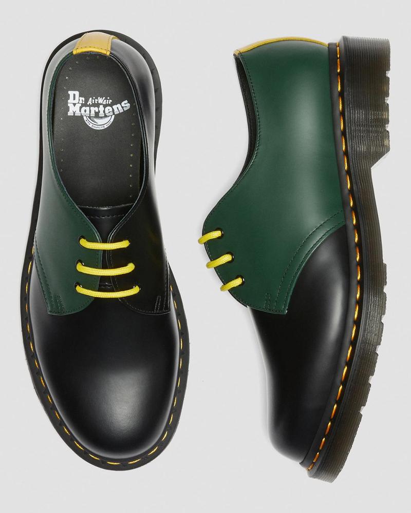 Dr Martens 1461 Contrast Smooth Læder Oxford Sko Dame Sort | DK 345YXF